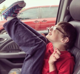 Joy with his new shoes